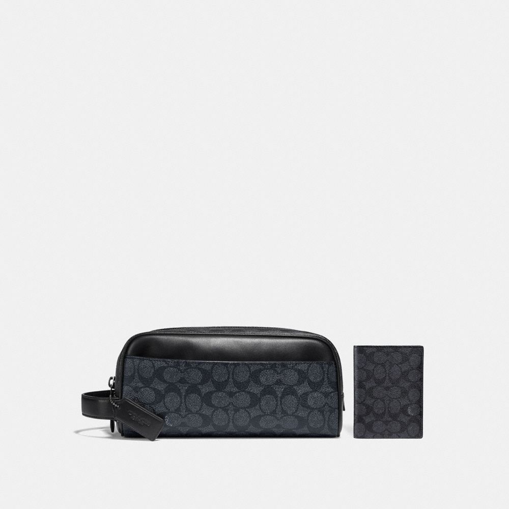 COACH®,Travel Kit In Signature Canvas & Passport Case In Signature Canvas,