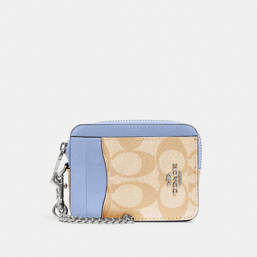 COACH® Outlet ZIP CARD CASE IN SIGNATURE CANVAS