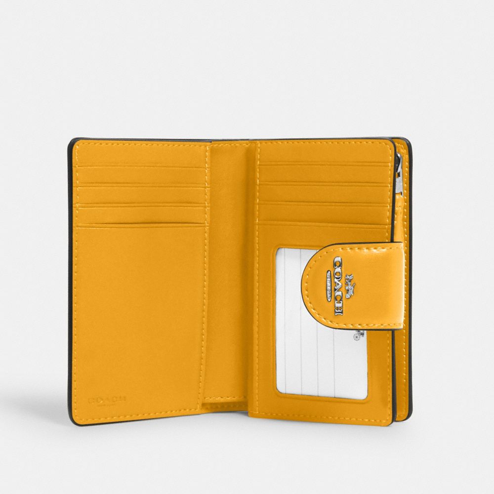 QA_AUTO Medium Corner Zip Wallet In Signature Canvas, QB/Khaki/Ochre, Product