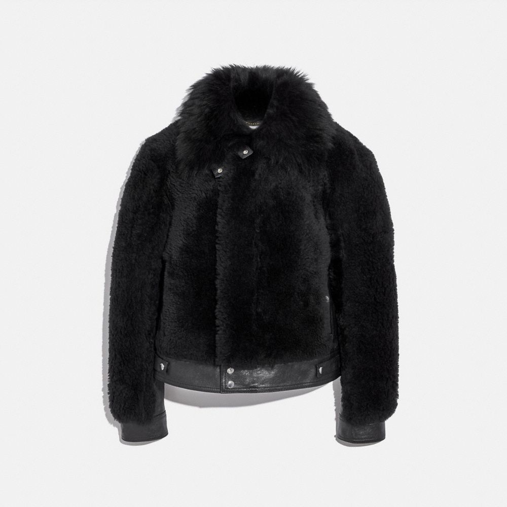 short shearling jacket