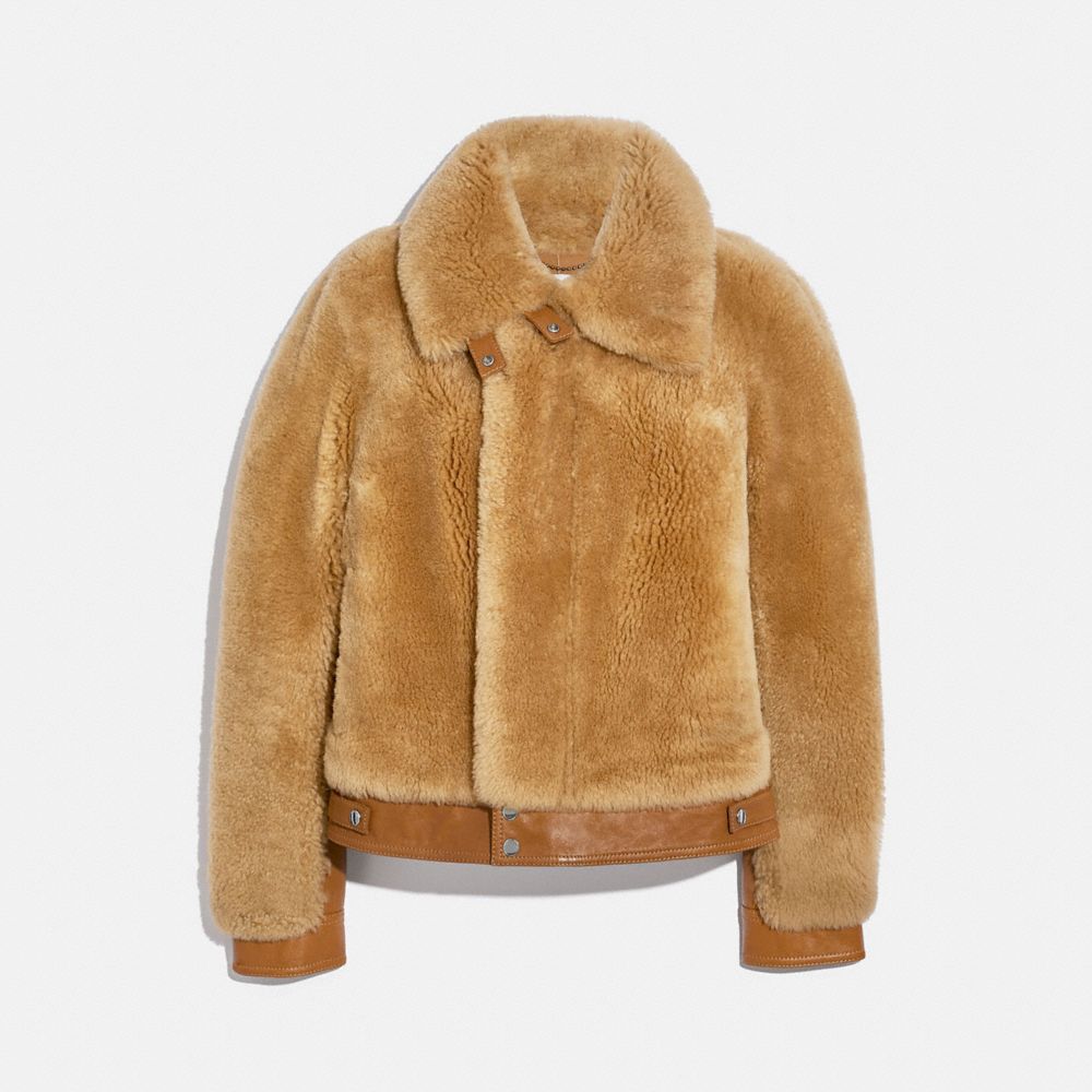 short shearling jacket