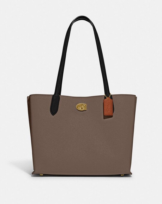 WILLOW TOTE IN COLORBLOCK WITH SIGNATURE CANVAS INTERIOR