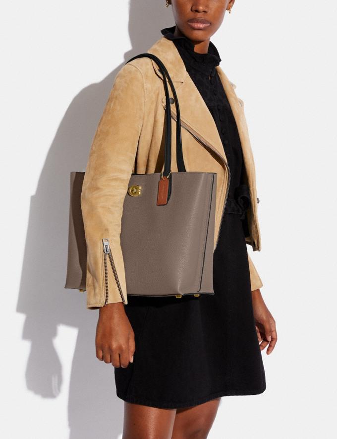 COACH: Willow Tote In Colorblock With Signature Canvas Interior