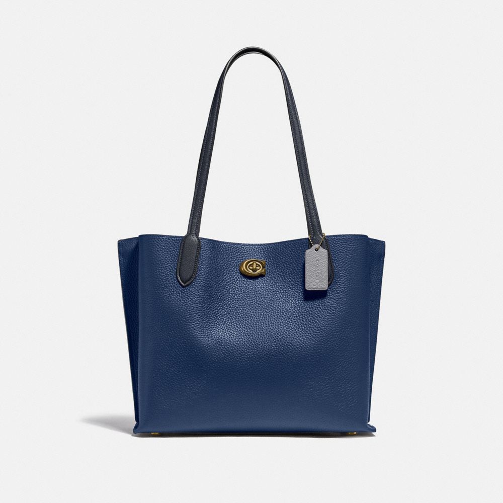 Coach Willow Tote In Colorblock With Signature Canvas Interior In