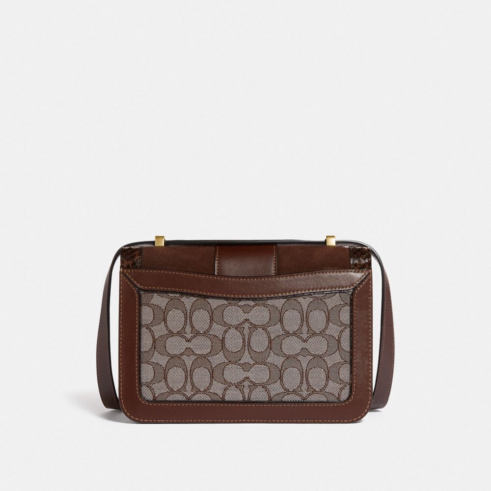 Coach Alie Shoulder Bag in Signature Jacquard With Snakeskin Detail B4/Oak Maple Holiday Picks Alternate View 2