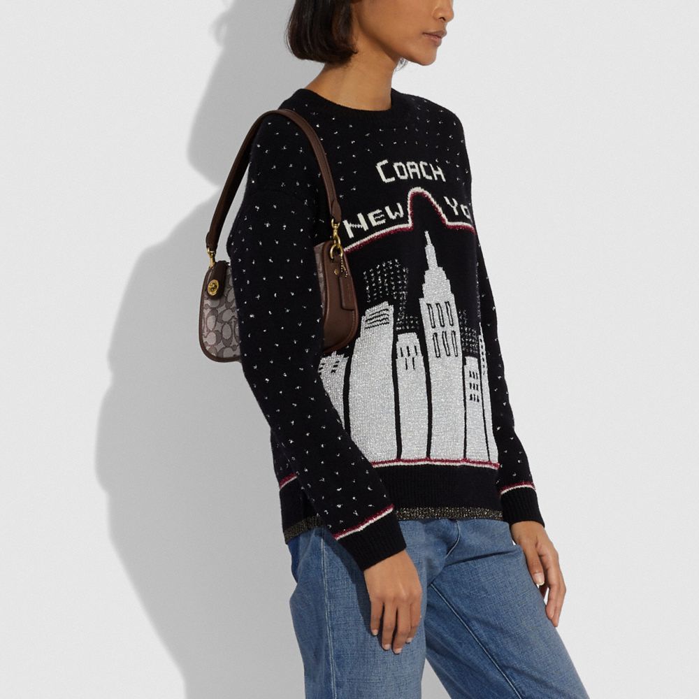 SWINGER BAG IN SIGNATURE JACQUARD - Alternate View 1