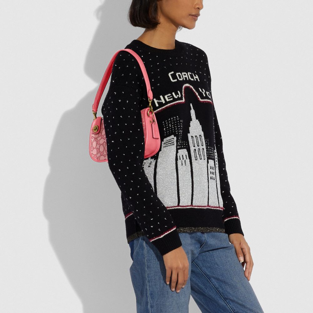 SWINGER BAG IN SIGNATURE JACQUARD - Alternate View 1