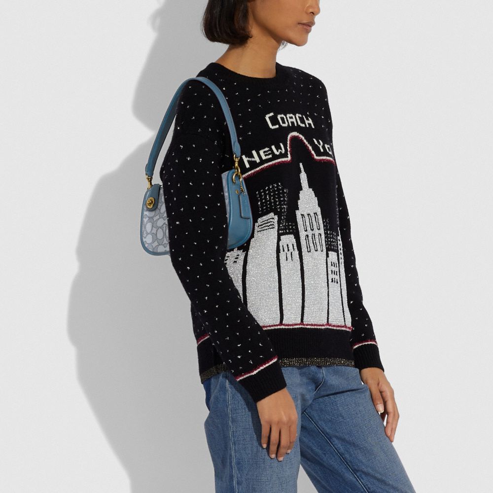 SWINGER BAG IN SIGNATURE JACQUARD - Alternate View 1