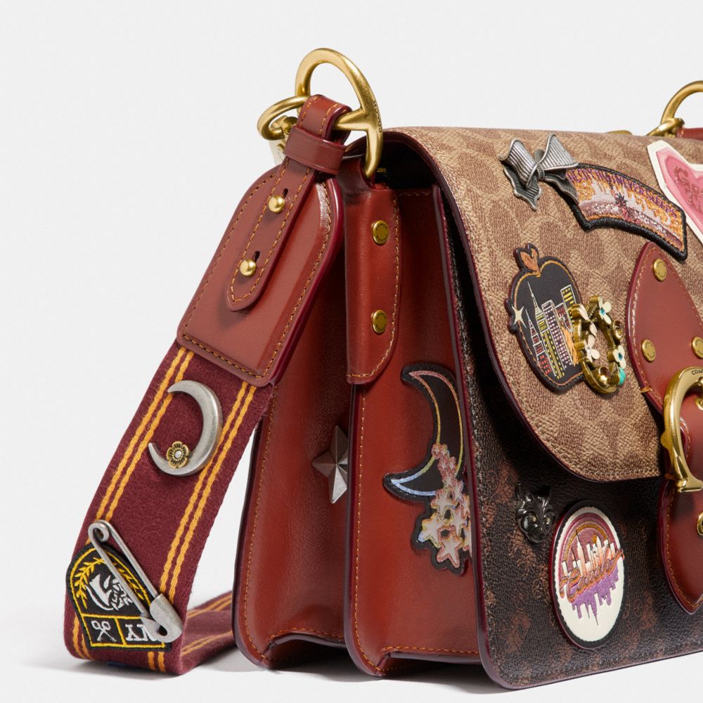 COACH Beat Shoulder Bag In Signature Canvas With Souvenir Patches