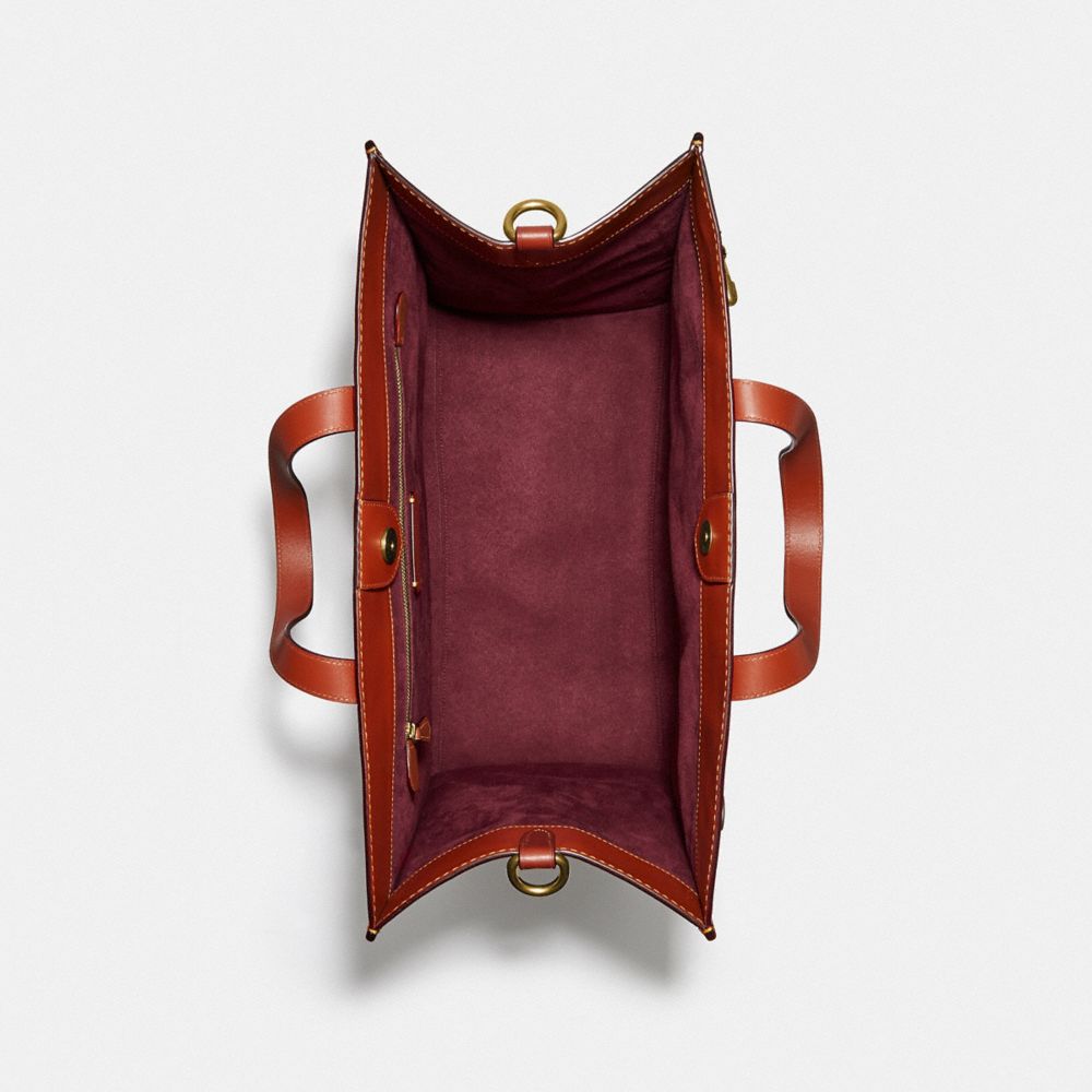 field tote 40 in organic cotton canvas with coach badge