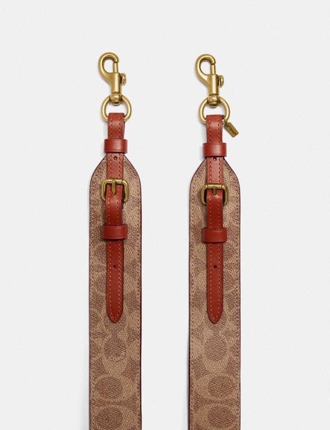 Coach Strap in Signature Canvas With Horse and Carriage Print B4/Tan Truffle Rust Translations 10.1 retail newness Alternate View 1