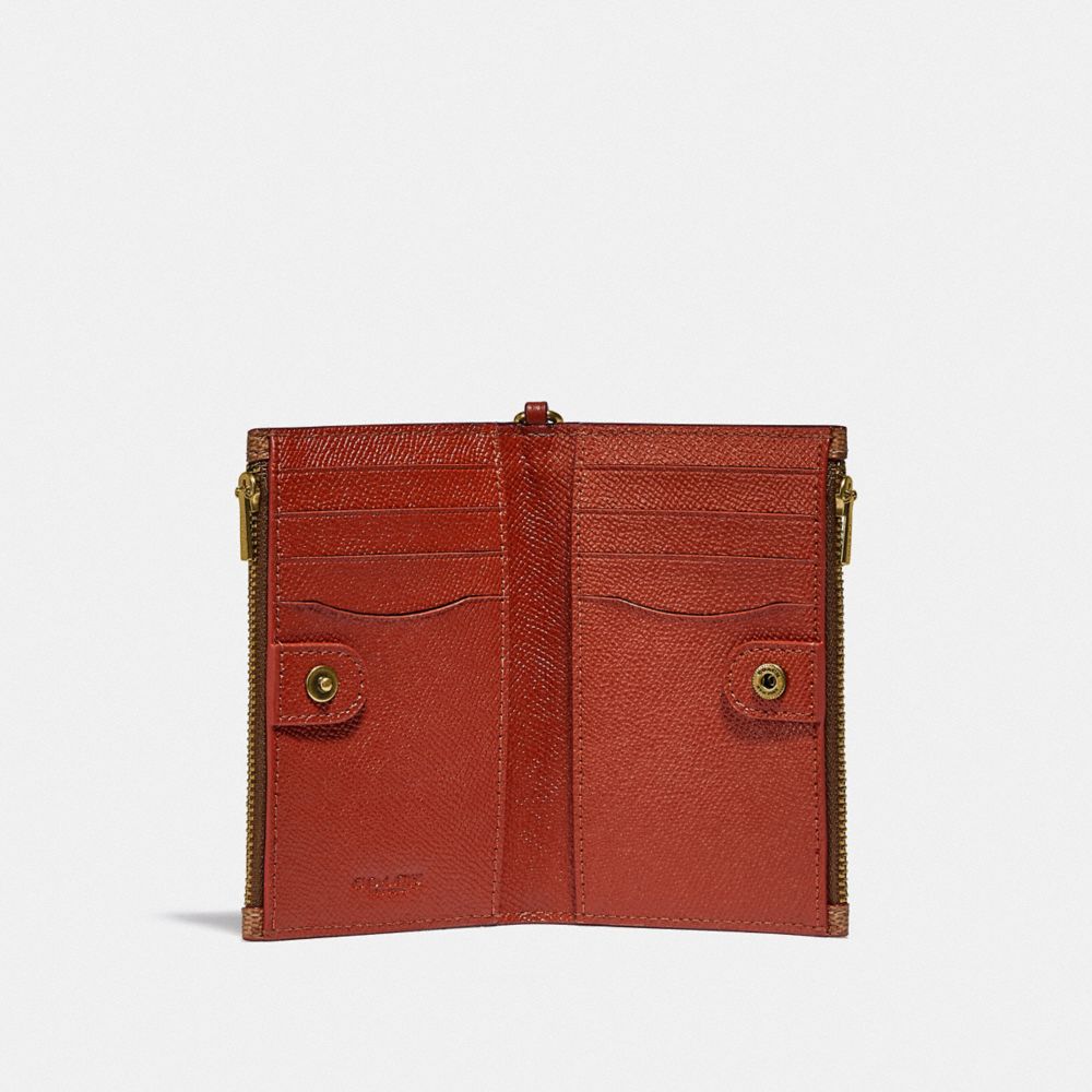 COACH Zip Chain Card Case In Signature Canvas