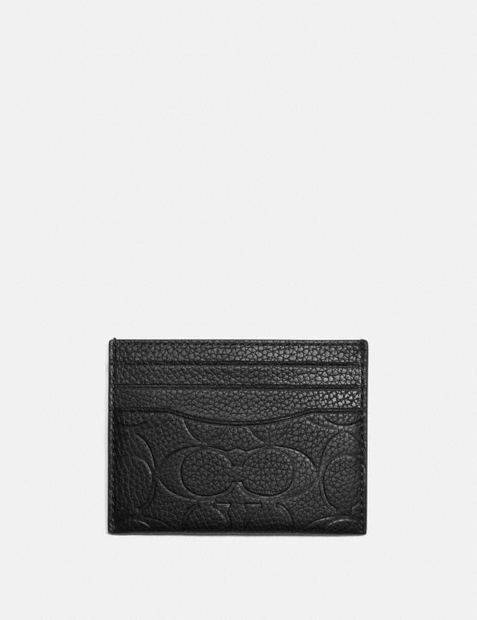 Coach Card Case in Signature Leather Black DEFAULT_CATEGORY  
