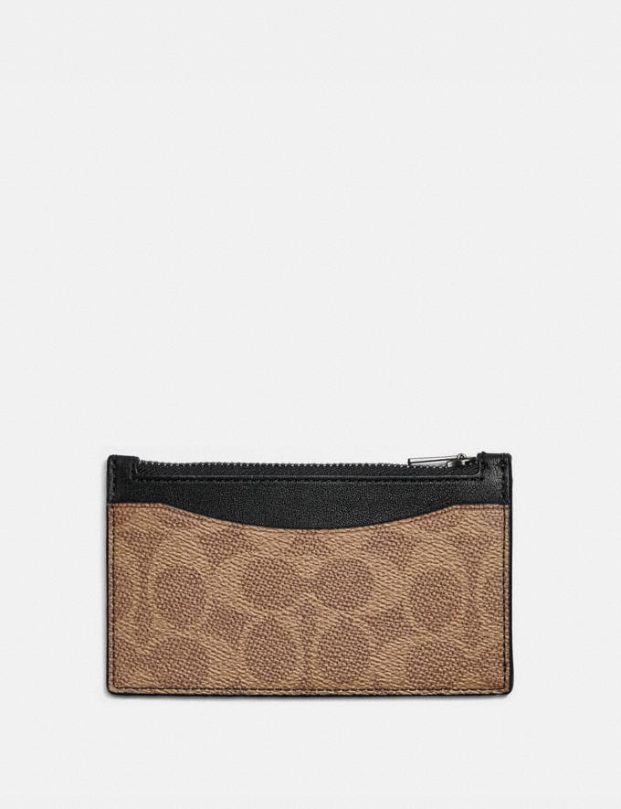 Coach Zip Card Case in Signature Canvas Khaki Gifts Featured Gifts Under £150  