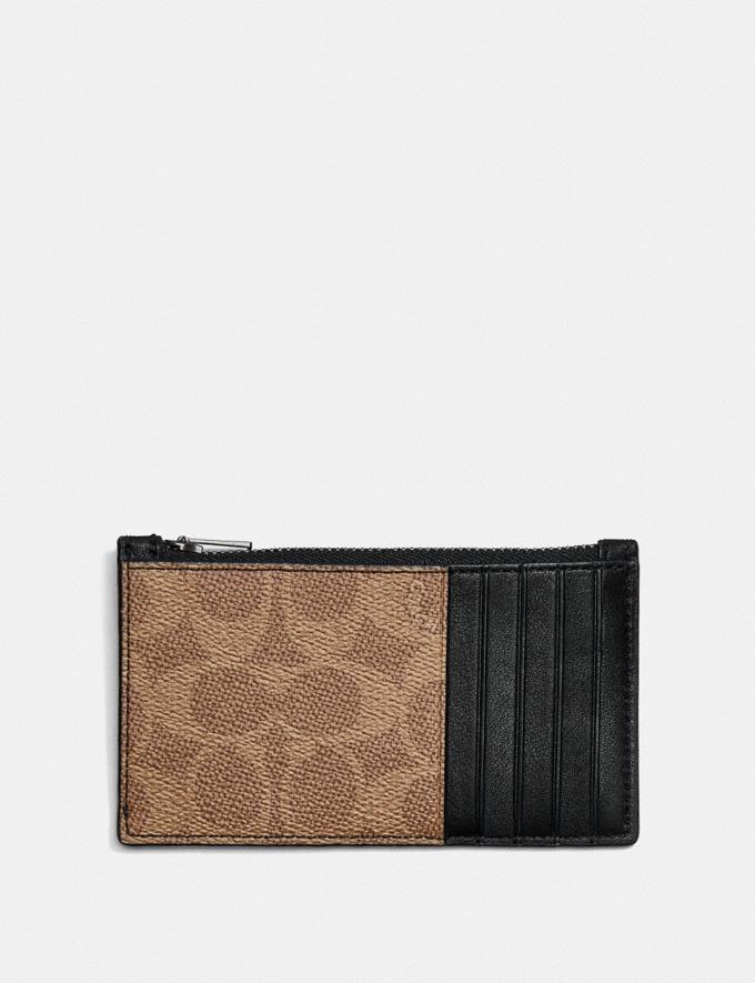 Coach Zip Card Case in Signature Canvas Khaki Gifts Featured Gifts Under £150 Alternate View 1