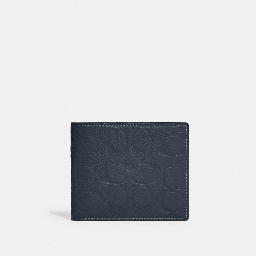 COACH®,3-IN-1 WALLET IN SIGNATURE LEATHER,Pebble Leather,Mini,,Front View