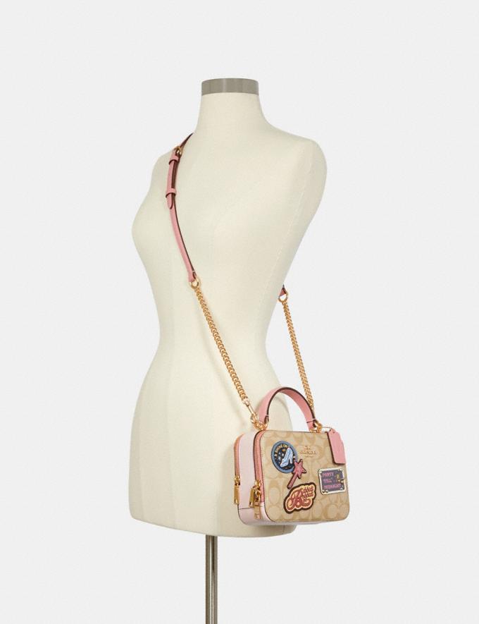Coach Disney X Coach Box Crossbody in Signature Canvas With Patches Im/Light Khaki Multi Bags Bags Crossbody Bags Alternate View 3