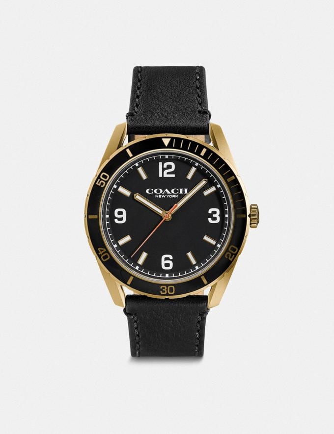 Coach Preston Watch, 44mm Black/Khaki Ip Men Accessories Watches  