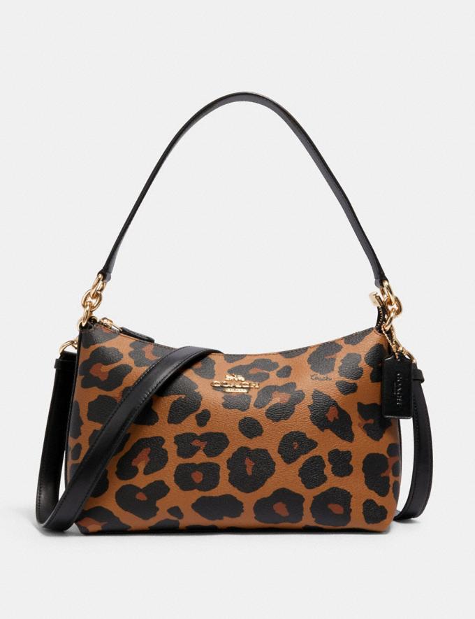 Coach Lewis Shoulder Bag With Leopard Print Im/Light Saddle Multi What's New Online Exclusives  