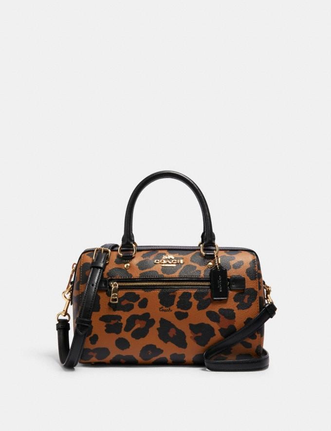 Coach Rowan Satchel With Leopard Print Im/Light Saddle Multi What's New Online Exclusives  