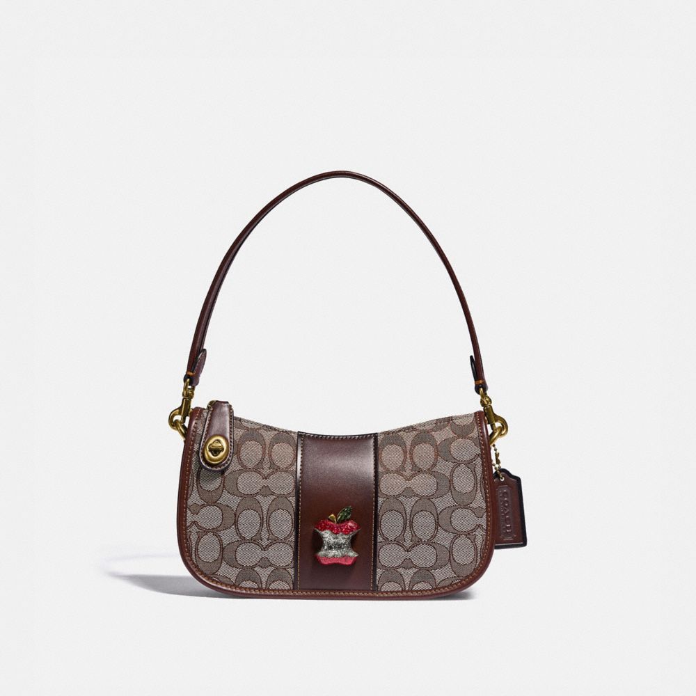 COACH Swinger Bag In Signature Jacquard With Apple