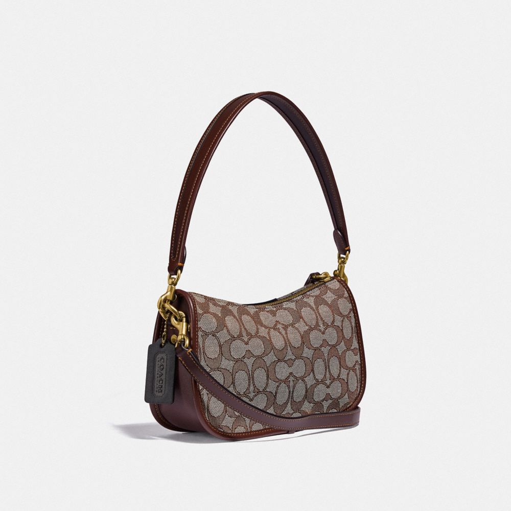 COACH Swinger Bag In Signature Jacquard With Apple