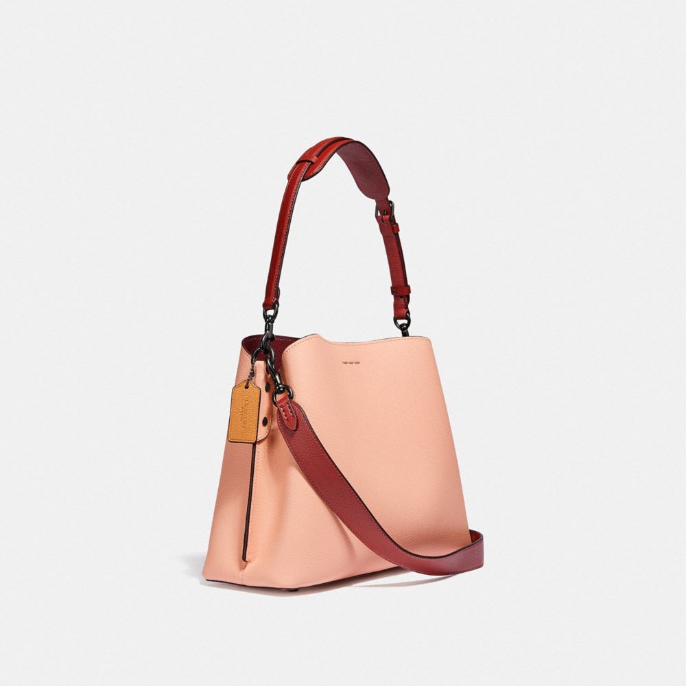 WILLOW SHOULDER BAG IN COLORBLOCK WITH SIGNATURE CANVAS INTERIOR - Alternate View 3