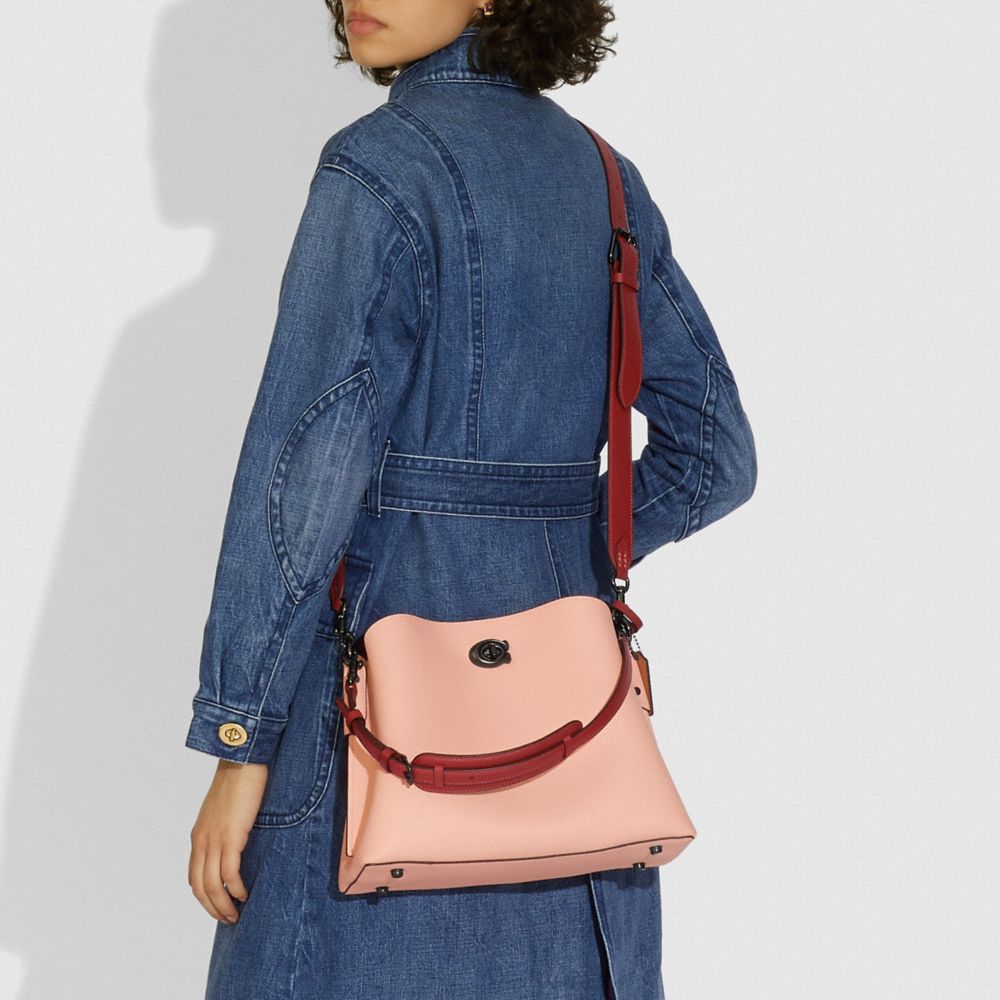 WILLOW SHOULDER BAG IN COLORBLOCK WITH SIGNATURE CANVAS INTERIOR - Alternate View 1