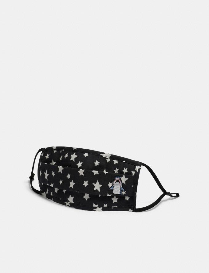 sharky face mask with star print