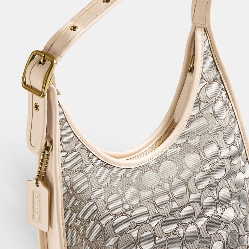 Coach Ergo Shoulder Bag in Signature Jacquard Brass/Stone Ivory Women Handbags Shoulder Bags & Hobos Alternate View 5