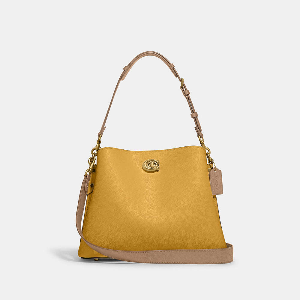 Coach Willow Shoulder Bag In Colorblock In Yellow