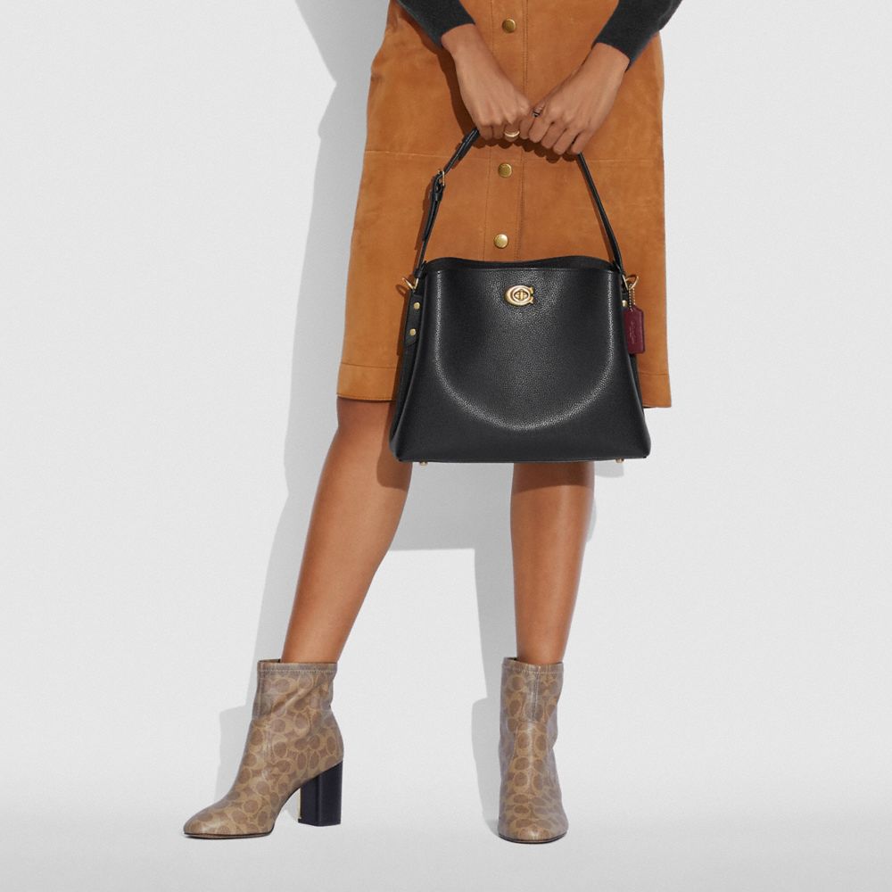 coach willow pebble leather shoulder bag