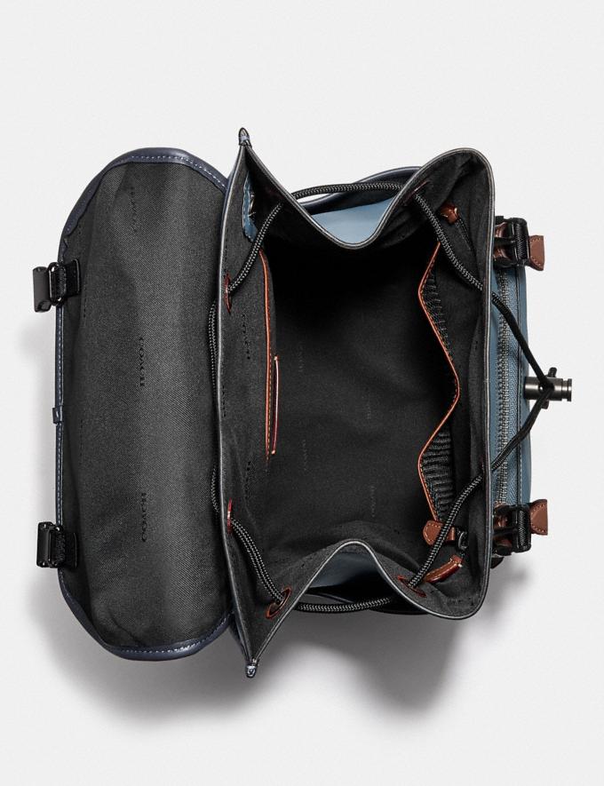 Coach League Flap Backpack in Colorblock Black Copper/Blue Quartz Multi New Men's New Arrivals Bags Alternate View 2
