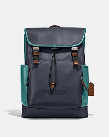 league flap backpack in colorblock