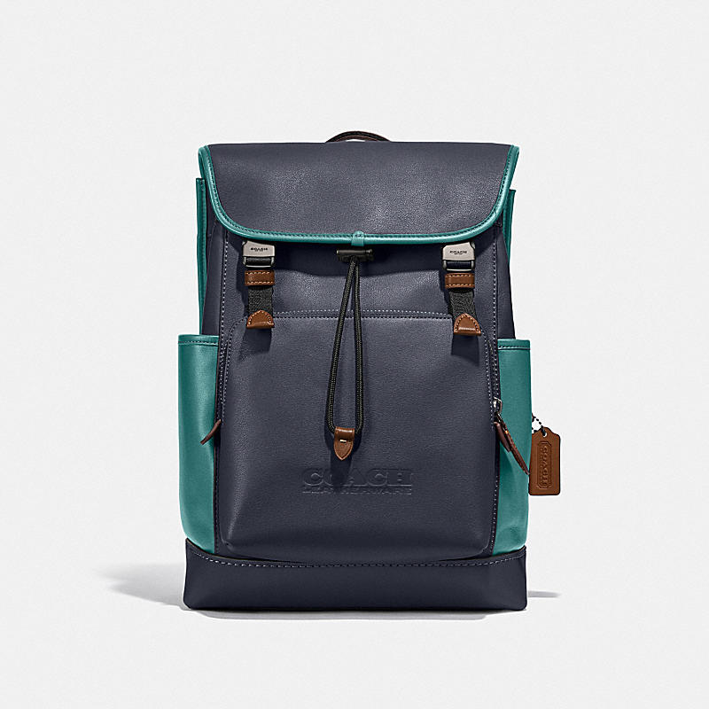 COACH: League Flap Backpack In Colorblock