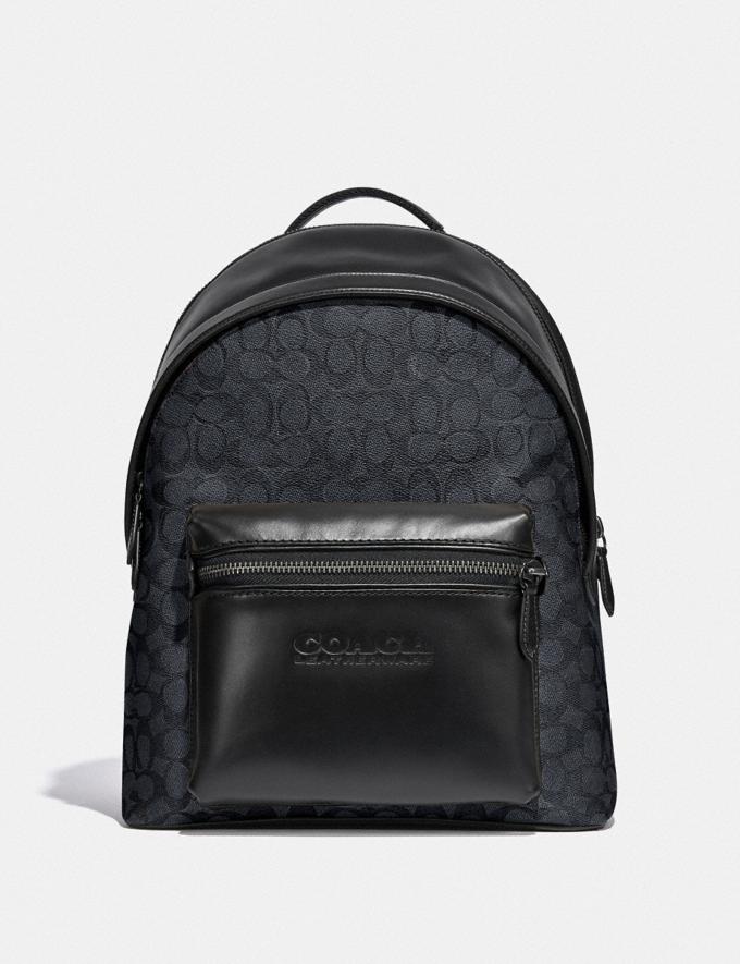 Coach Charter Backpack in Signature Canvas Black Copper/Charcoal New Men's New Arrivals Bags  