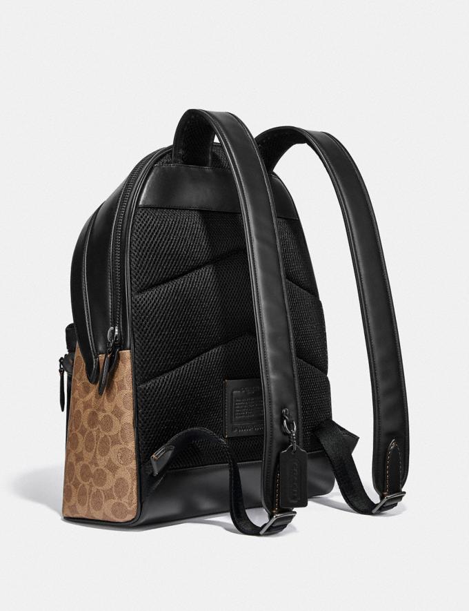 Coach Charter Backpack in Signature Canvas Black Copper/Tan New Men's New Arrivals Bestsellers Alternate View 1