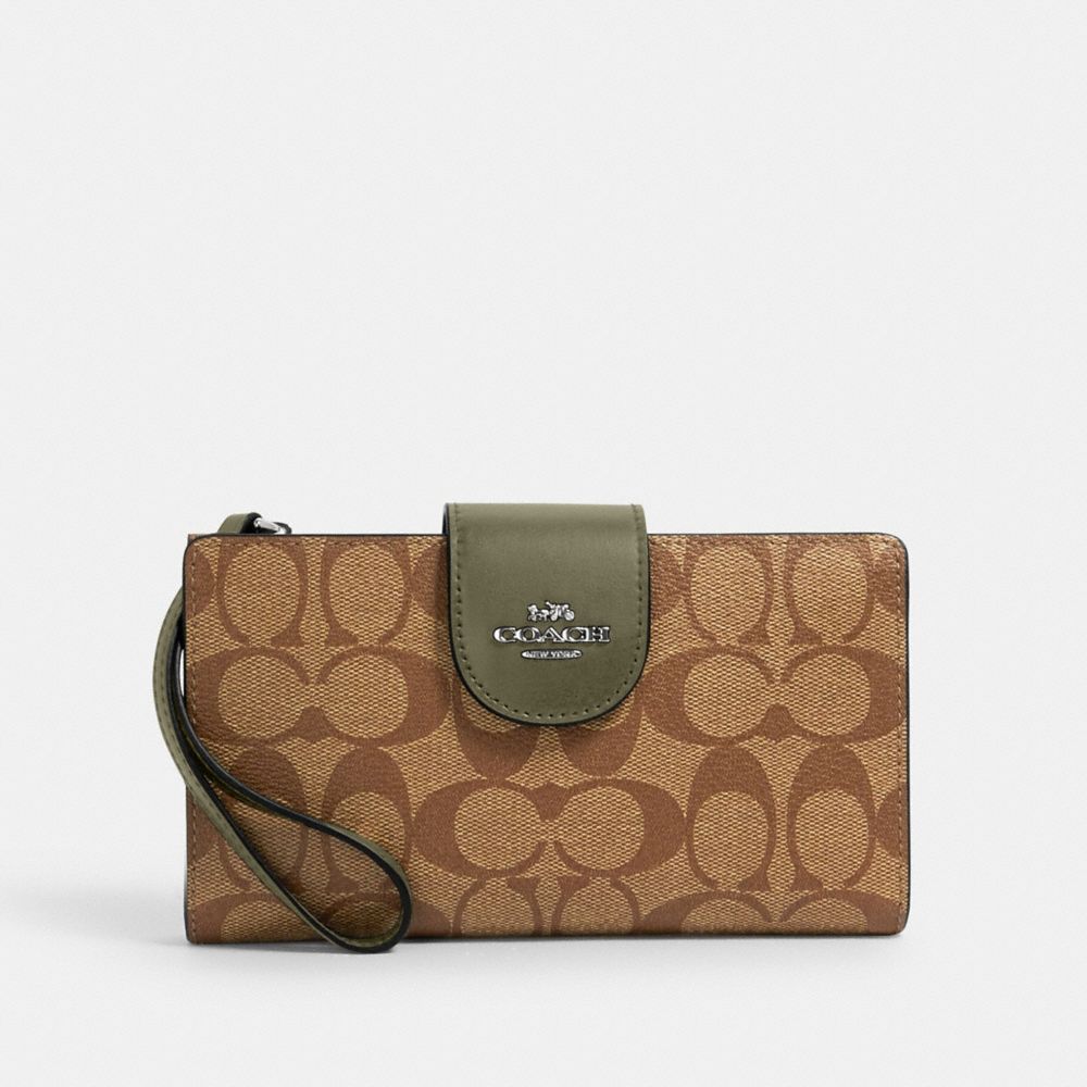 COACH® Outlet TECH PHONE WALLET IN COLORBLOCK SIGNATURE CANVAS