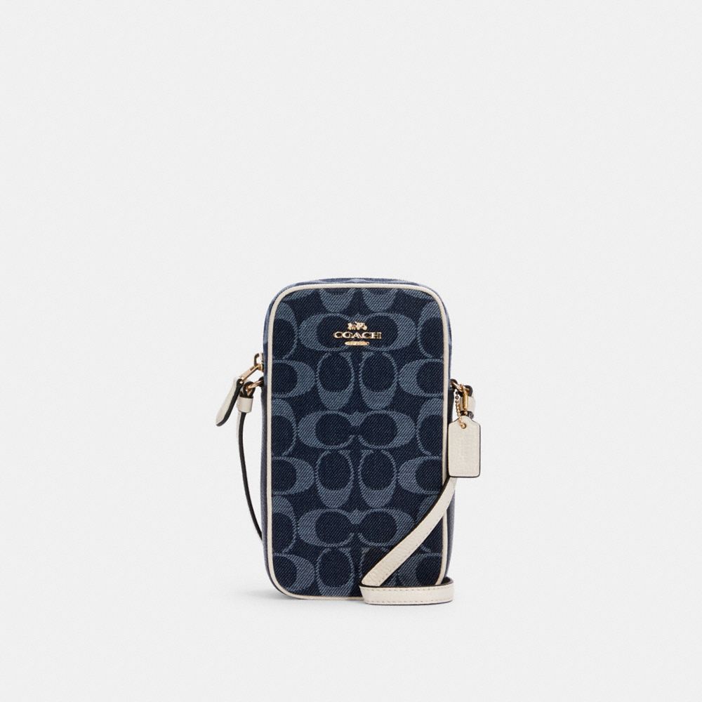 NORTH/SOUTH CROSSBODY IN SIGNATURE JACQUARD