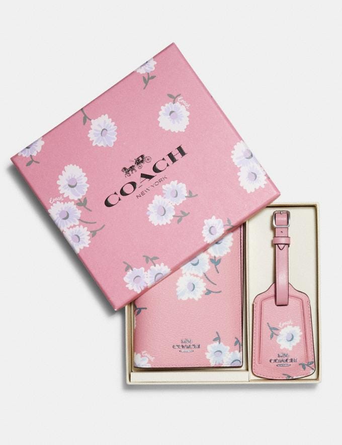 COACH: Boxed Passport Case And Luggage Tag Set With Daisy Print $52.50 (65% OFF)