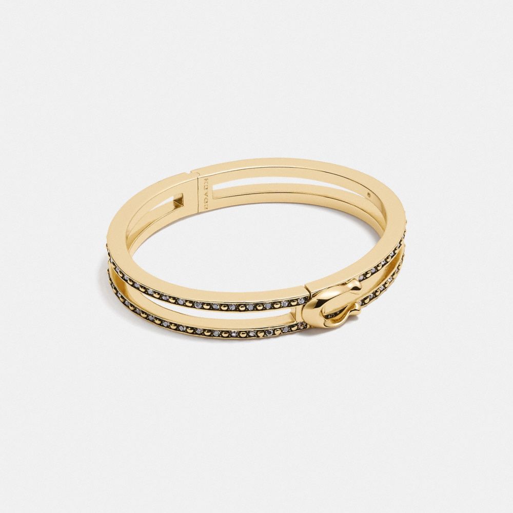 pave signature hinged bangle