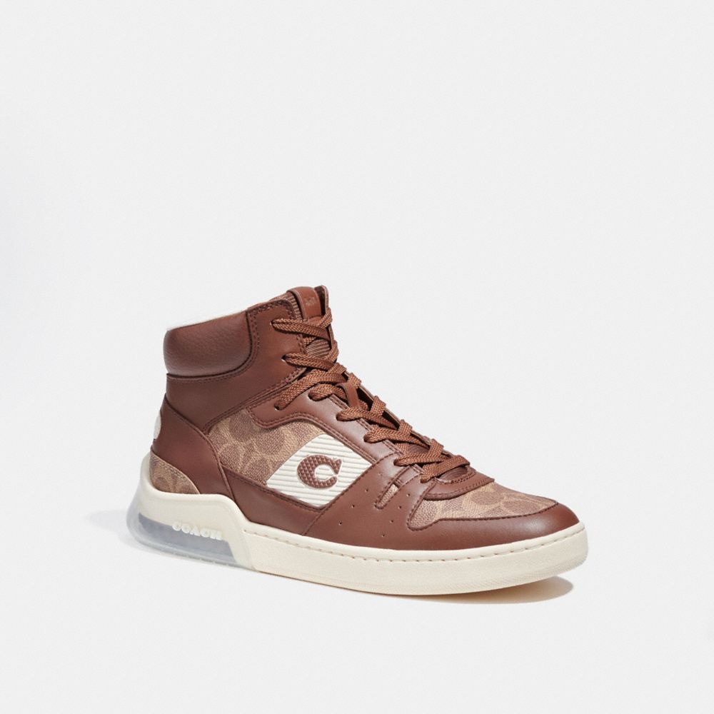 Coach Men's Citysole Signature Canvas & Leather High-top Sneakers In Saddle