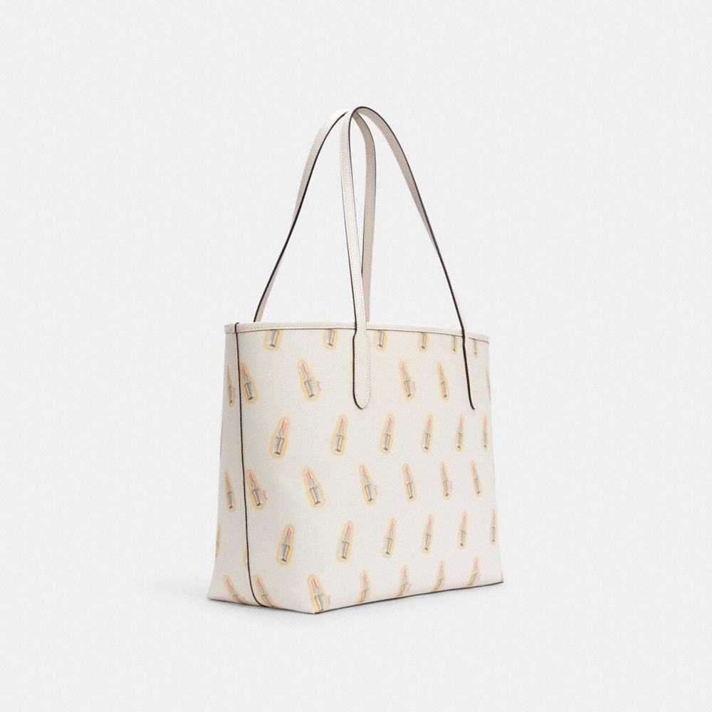 CITY TOTE WITH LIPSTICK PRINT - Alternate View 3