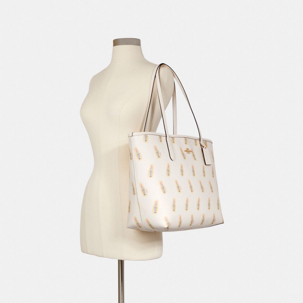 CITY TOTE WITH LIPSTICK PRINT - Alternate View 2