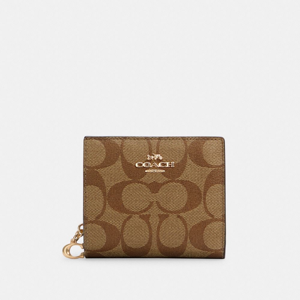COACH® Outlet SNAP WALLET IN SIGNATURE CANVAS