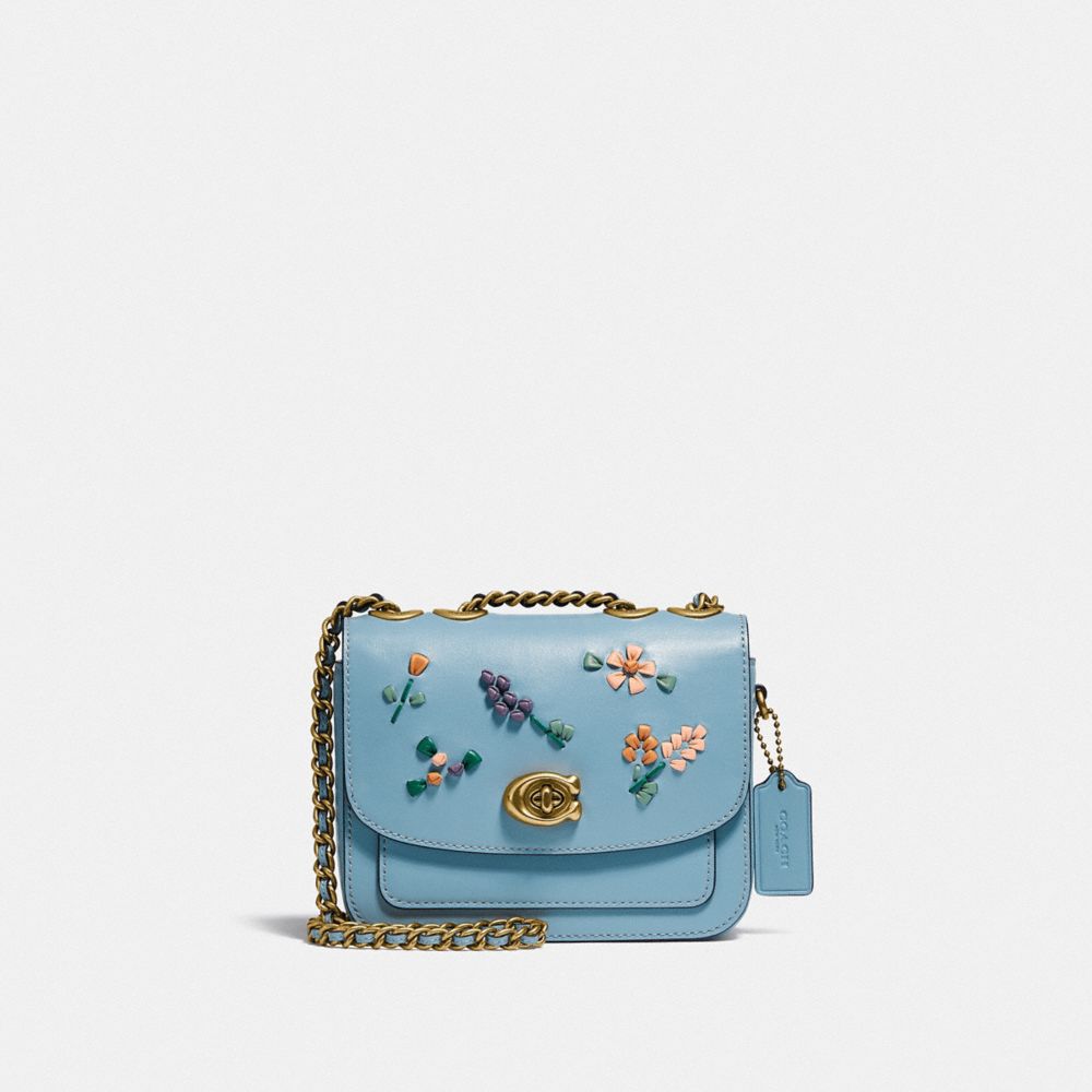 Coach blue cheap flower bag