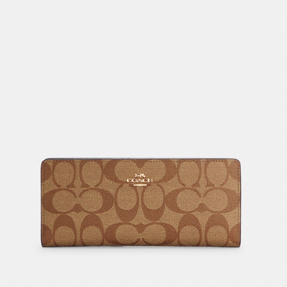 COACH® Outlet SLIM WALLET IN SIGNATURE CANVAS