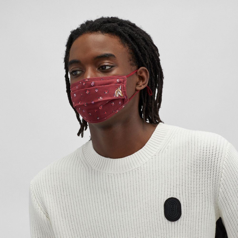 UNI FACE MASK WITH MINI VINTAGE ROSE PRINT - Alternate View 1