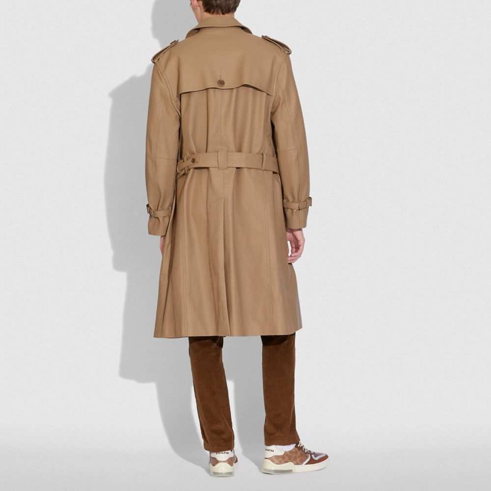 coach leather trench coat