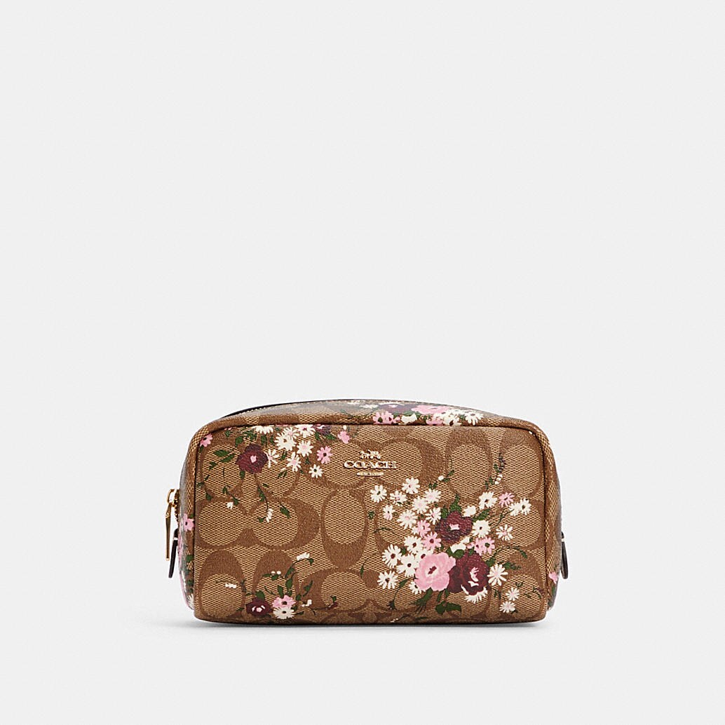COACH® Outlet | SMALL BOXY COSMETIC CASE IN SIGNATURE CANVAS WITH ...